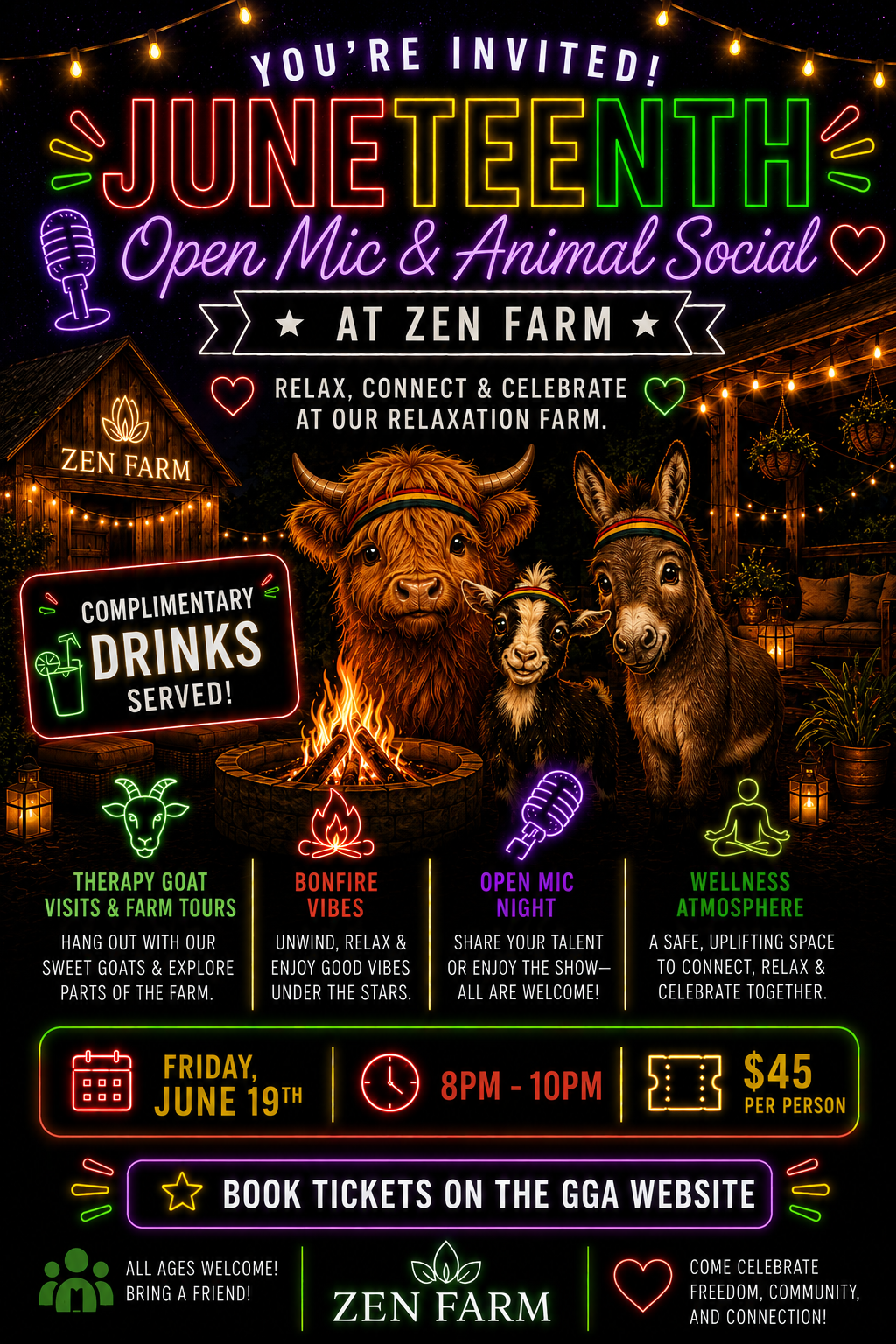 Juneteenth Open Mic and Animal Social