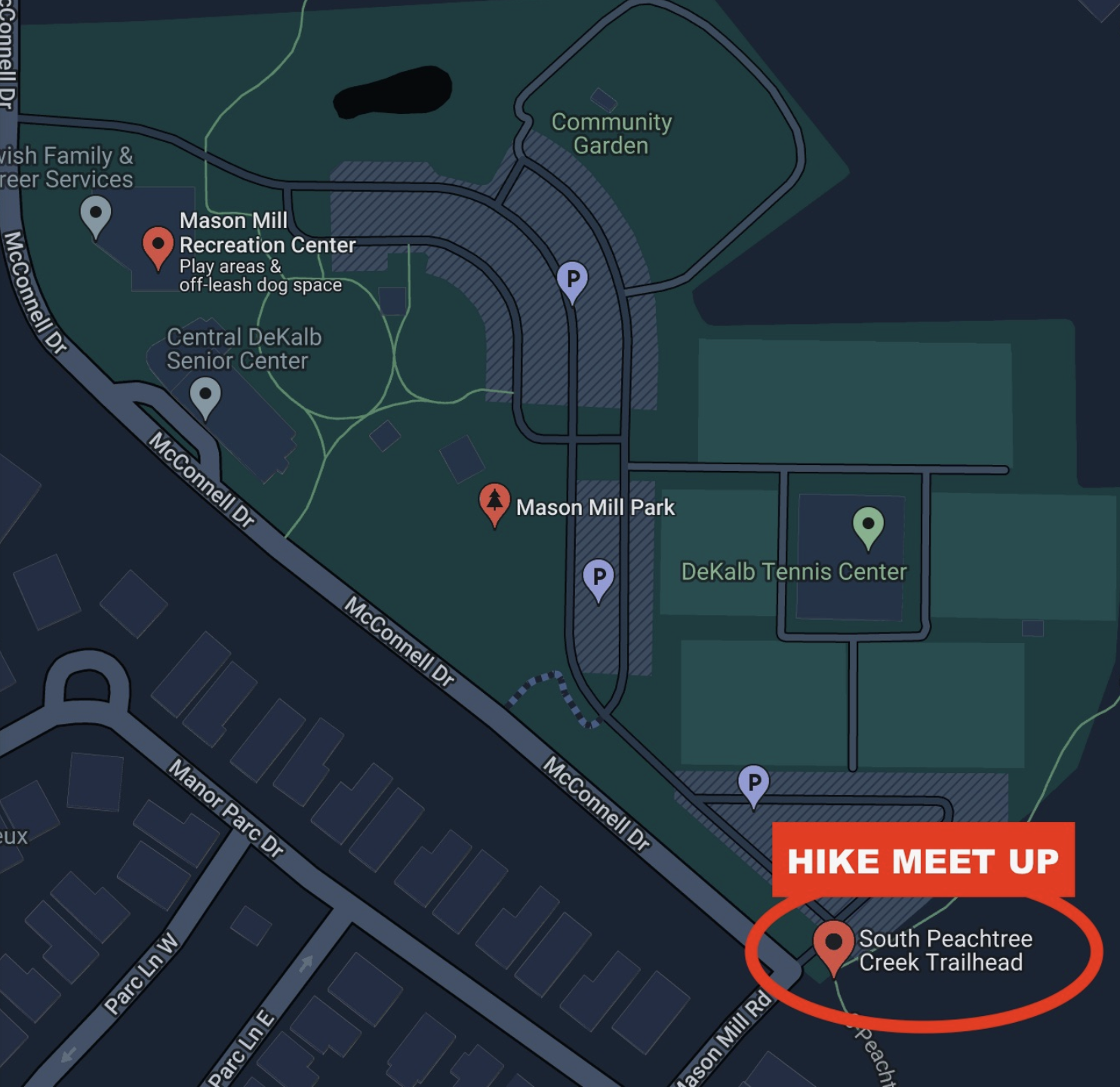 Hike meet up map