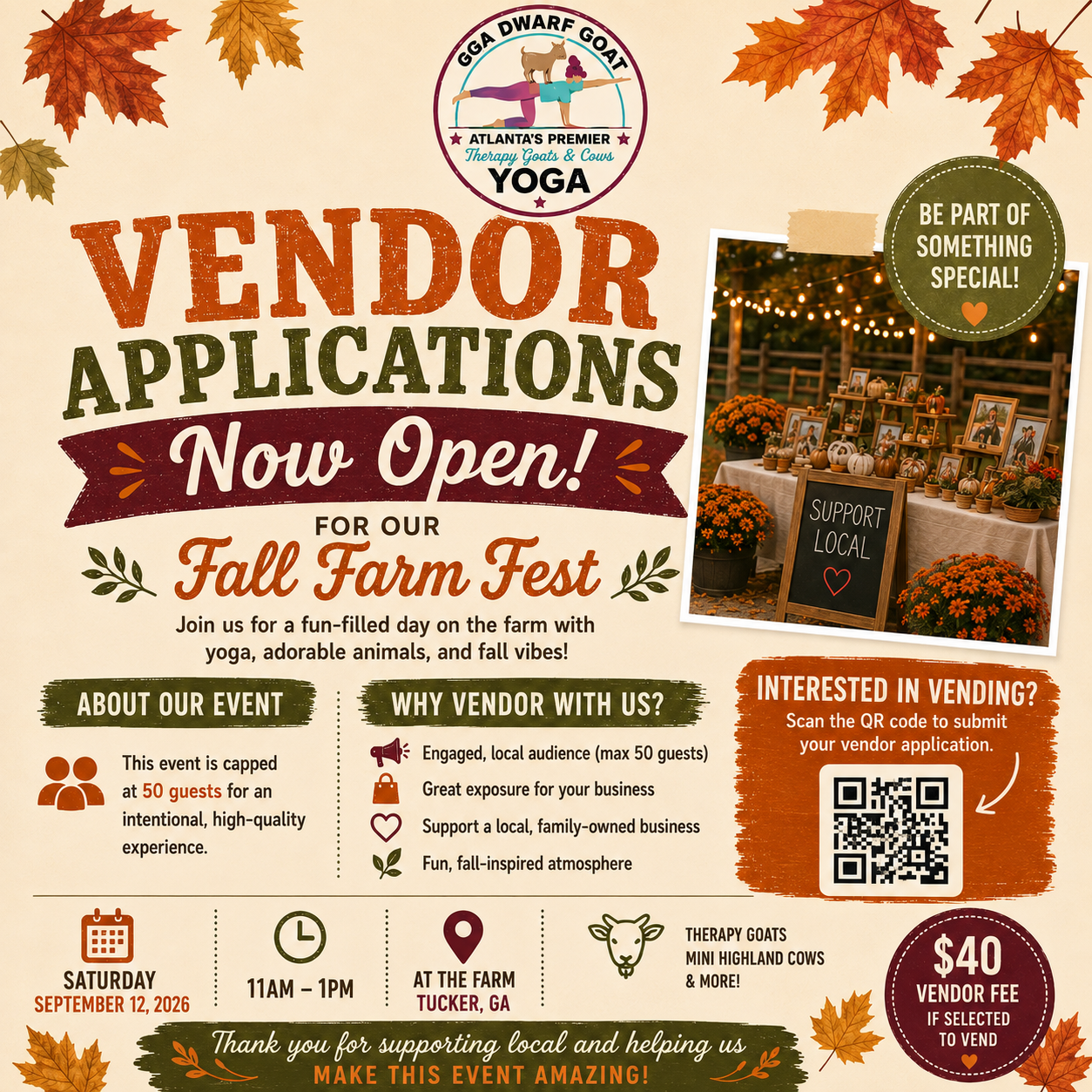 Vendor Application NOW OPEN